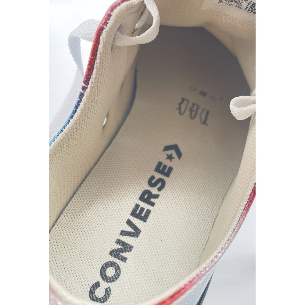 Converse Chuck Taylor Girls Lift Platform‎ Low Glitter Sneakers A00444C Size 4.5 - Picture 5 of 12